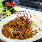 舞茸と挽き肉のピリ辛和風カレー