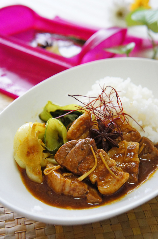 豚とチンゲン菜の中華風カレー