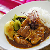 豚とチンゲン菜の中華風カレー