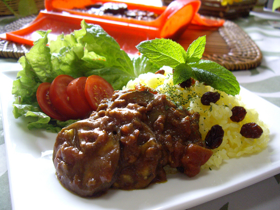 茄子とひき肉のカレー