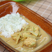 白菜と肉団子の練乳カレー