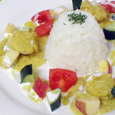 ホタテ貝のクリームカレー