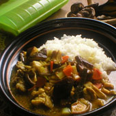 干し椎茸と昆布の和風チキンカレー